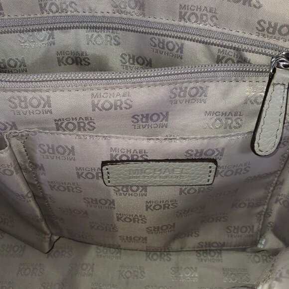 Michael Kors Women's Grey Leather Dome Satchel 1522 - Picture 10 of 15